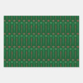 Mid Mod icicles Green Wrapping Paper Geschenkpapier Set (Vorderseite 3)