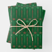 Mid Mod icicles Green Wrapping Paper Geschenkpapier Set (Beispiel)