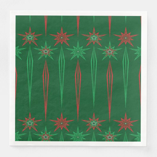 Mid Mod Icicles Grünbuch Napkin Serviette (Vorderseite)