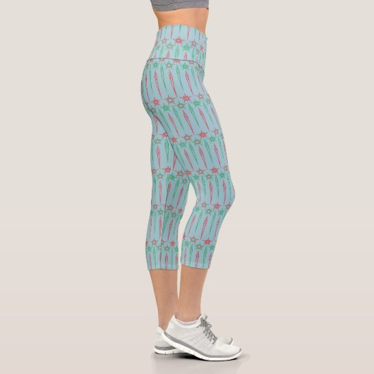 Mid Mod Icicles High Waisted Capri Leggings (Rechts)