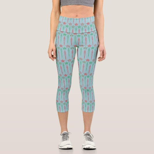 Mid Mod Icicles High Waisted Capri Leggings (Vorderseite)