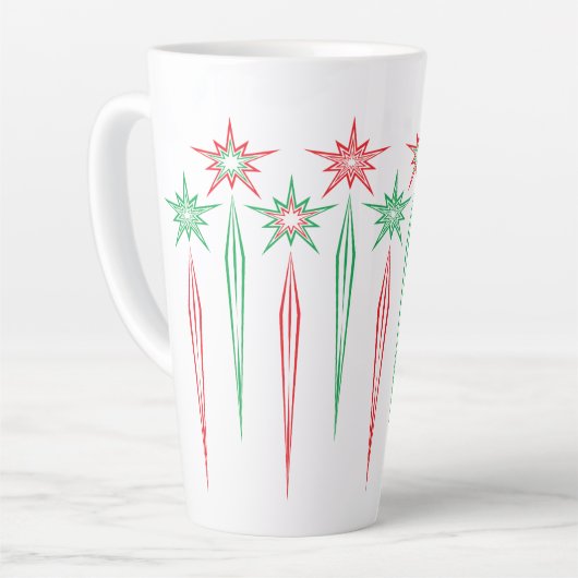 Mid Mod Icicles Large Latte Tasse (Linke Ecke)