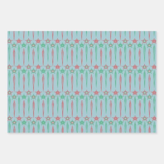 Mid Mod Icicles Wrapper Geschenkpapier Set (Vorderseite 2)