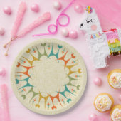 Mid Mod Meow auf Tan ©studioxtine Pappteller (Party)