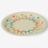 Mid Mod Meow auf Tan ©studioxtine Pappteller (Schrägansicht)