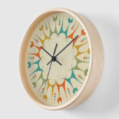 Mid Mod Meow auf Tan ©studioxtine Uhr (Winkel)