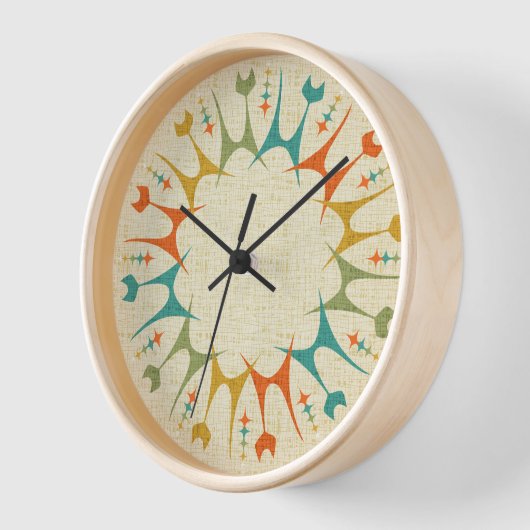 Mid Mod Meow auf Tan ©studioxtine Uhr (Winkel)