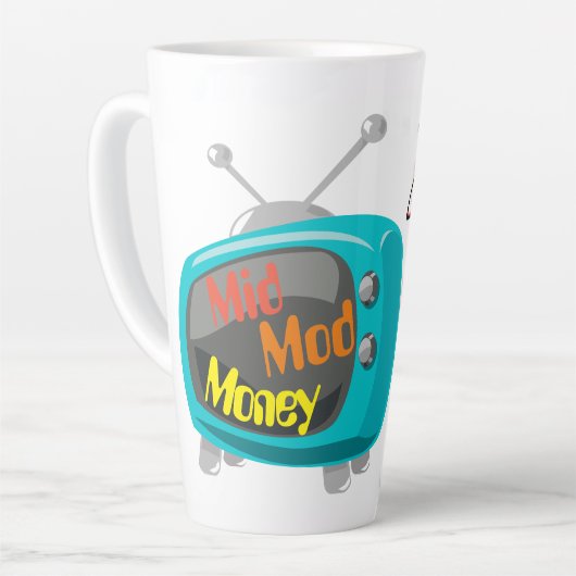 Mid Mod Money Retro TV Milchtasse (Linke Ecke)