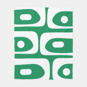 Mid Mod Piquet Pattern Kelly Green und White Fleecedecke