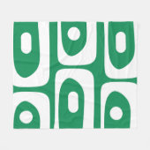 Mid Mod Piquet Pattern Kelly Green und White Fleecedecke (Vorderseite (Horizontal))