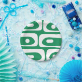 Mid Mod Piquet Pattern Kelly Green und White Pappteller (Party)