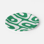 Mid Mod Piquet Pattern Kelly Green und White Pappteller (Schrägansicht)