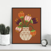 Mid Mod Tulips Bouquet Poster