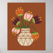 Mid Mod Tulips Bouquet Poster (Vorne)