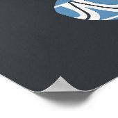 Mid Mod White Blooms Poster (Ecke)