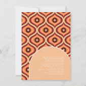 Mid Modern Orange Retro Arch Wedding Einladung (Rückseite)