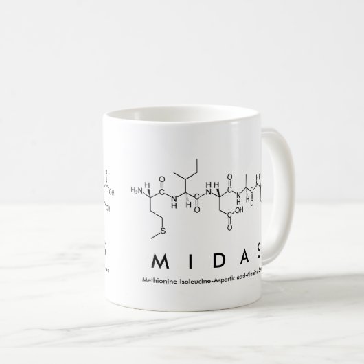 Midas Peptidname Tasse (VorderseiteRechts)