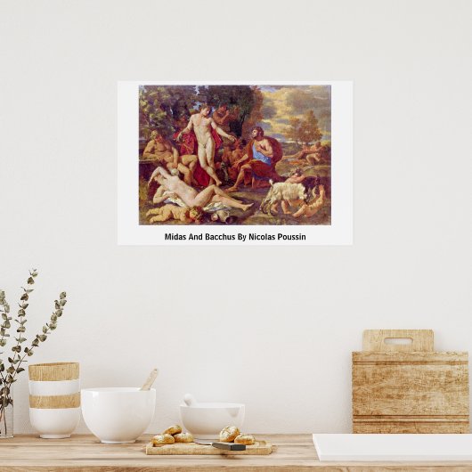 Midas und Bacchus von Nicolas Poussin Poster (Küche)