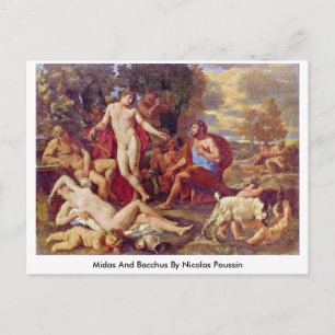 Midas und Bacchus von Nicolas Poussin Postkarte