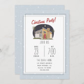 Midcentry Modern Christmas Party Einladung (Vorne/Hinten)