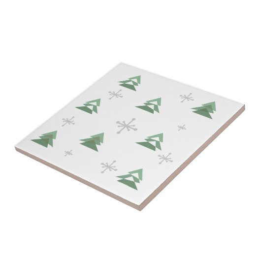 MidCentury Abstrakten Weihnachtsbaumen Winter Fliese (Seite)