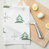 MidCentury Abstrakten Weihnachtsbaumen Winter Geschirrtuch (Viertel Falte)