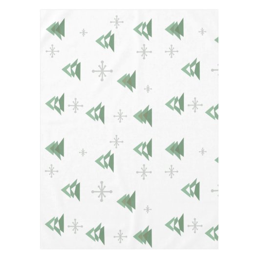 MidCentury Abstrakten Weihnachtsbaumen Winter Tischdecke (Vorderseite)