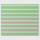 MidCentury Candy Striped Green Pink Weihnachten Geschenkpapier (Flach)