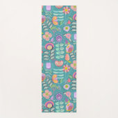 Midcentury Floral Green Yogamatte (Vorderseite)