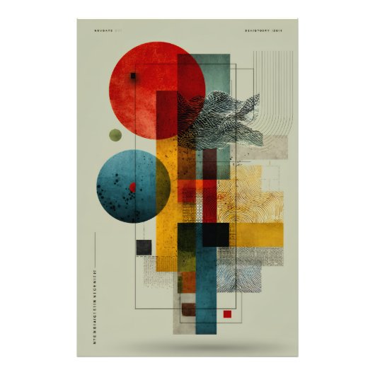 Midcentury Geometric Abstract Art Fotodruck (Vorne)