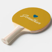 MidCentury Golden Ochre Vintage BL Heart Signature Tischtennis Schläger (Vorderseite)