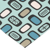 Midcentury MCM Rounded Rectangles Aquamarine Kurzer Tischläufer (Ecke)