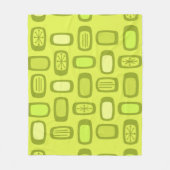 Midcentury MCM Rounded Rectangles Chartreuse Fleecedecke (Vorderseite)