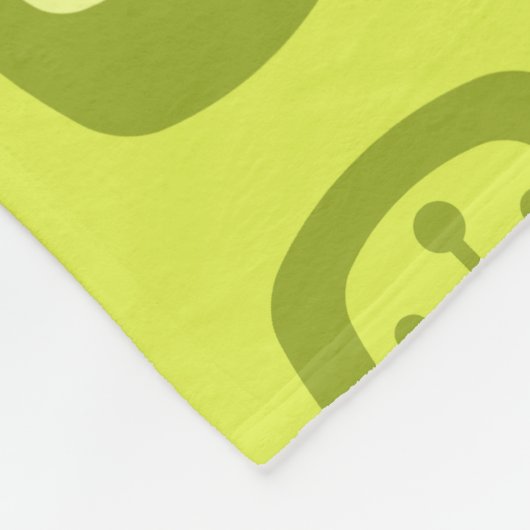 Midcentury MCM Rounded Rectangles Chartreuse Fleecedecke (Ecke)