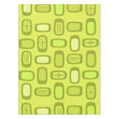 Midcentury MCM Rounded Rectangles Chartreuse Tischdecke (Vorderseite)