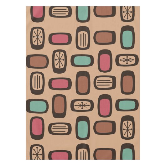 Midcentury MCM Rounded Rectangles Christmas Cookie Tischdecke (Vorderseite)