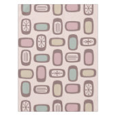 Midcentury MCM Rounded Rectangles Pink Pastel Tischdecke (Vorderseite)