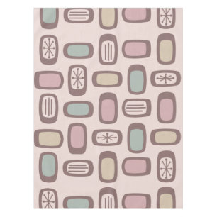 Midcentury MCM Rounded Rectangles Pink Pastel Tischdecke