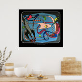 "MidCentury Mod Space ist das Place-Gemälde auf ei Poster (Küche)