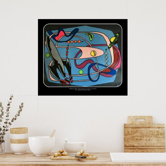 "MidCentury Mod Space ist das Place-Gemälde auf ei Poster (Küche)