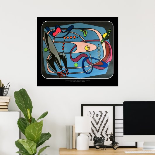 "MidCentury Mod Space ist das Place-Gemälde auf ei Poster (Heimbüro)