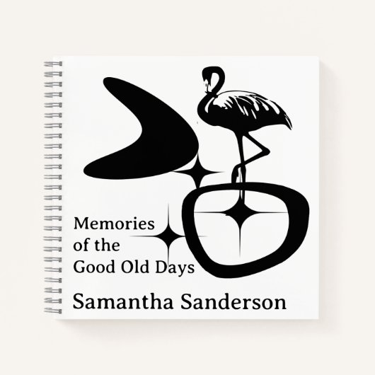 MidCentury Modern Flamingo Atomic Retro Custom Notizblock (Vorderseite)