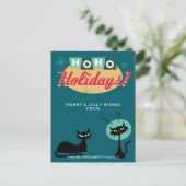 Midcentury Modern Ho Ho Holidays Weihnachten (Stehend Vorderseite)