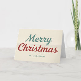 Midcentury Modern Minimal Script Merry Christmas Feiertagskarte