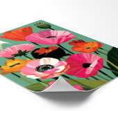 Midcentury-Modern-Mohn-Blumen-Wandkunst Poster (Ecke)