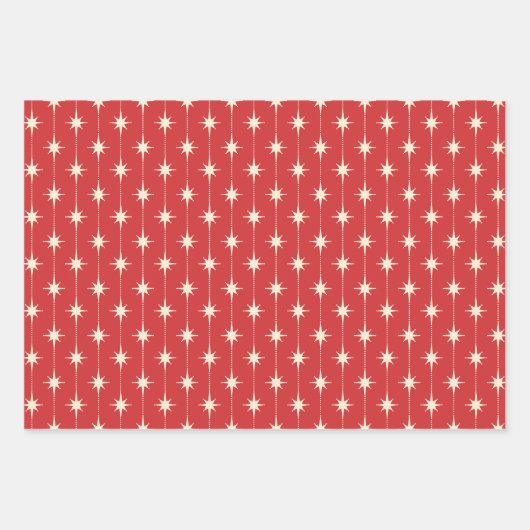 Midcentury Modern Retro Christmas Patterns Geschenkpapier Set (Vorderseite 3)