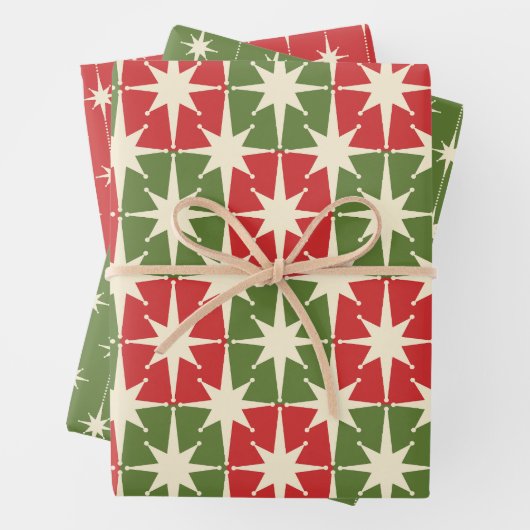 Midcentury Modern Retro Christmas Patterns Geschenkpapier Set (Beispiel)