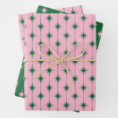 Midcentury Modern Retro Christmas Starbursts Geschenkpapier Set (Beispiel)