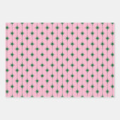 Midcentury Modern Retro Christmas Starbursts Geschenkpapier Set (Vorderseite)