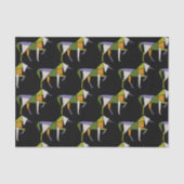 MidCentury Modernes Abstraktes Unicorn Tangram Ani Seidenpapier (Vorderseite)